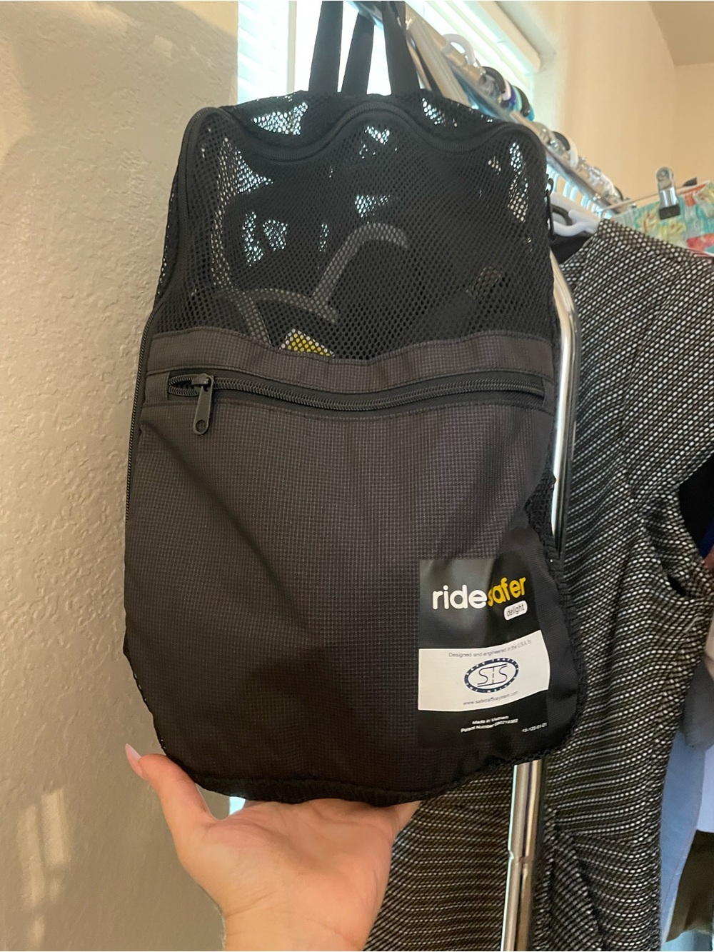 Ride Safer Black Mesh & Nylon Everyday Backpack